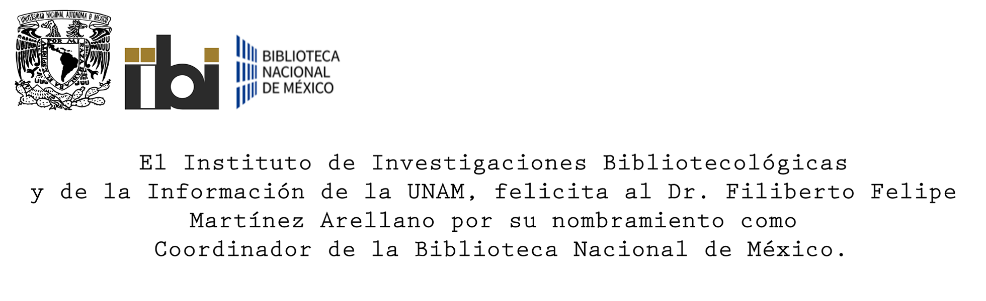 Felicitación al Dr. Filiberto Felipe Martínez Arellano Felicitación al Dr. Filiberto Felipe Martínez Arellano
