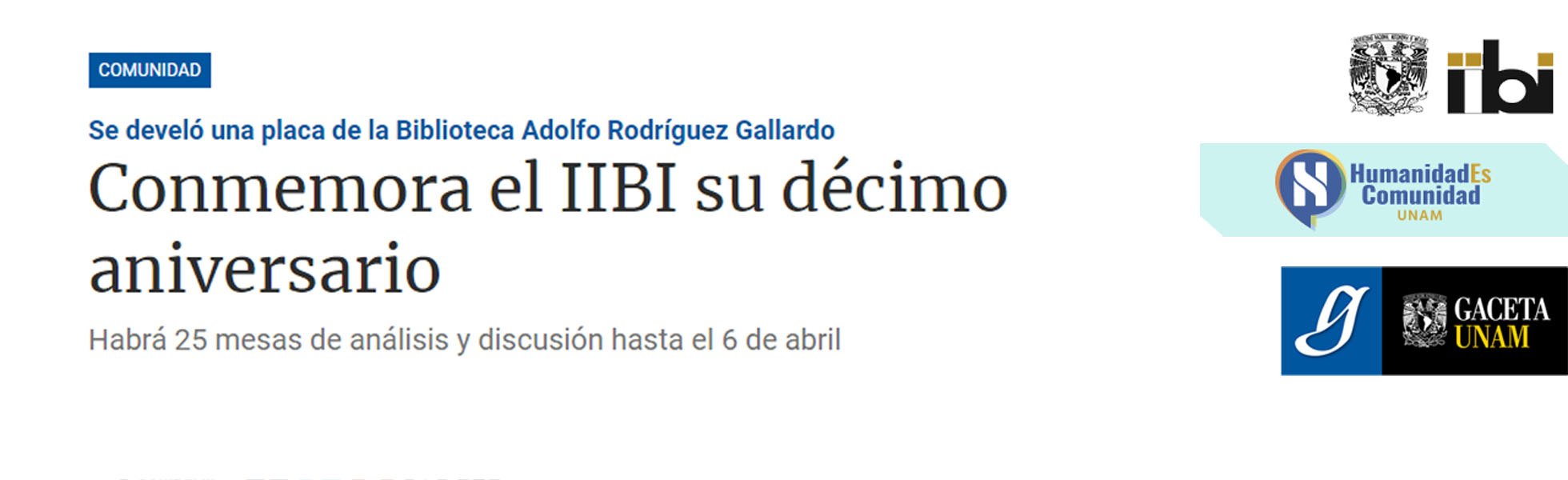 Conmemora el IIBI su décimo aniversario